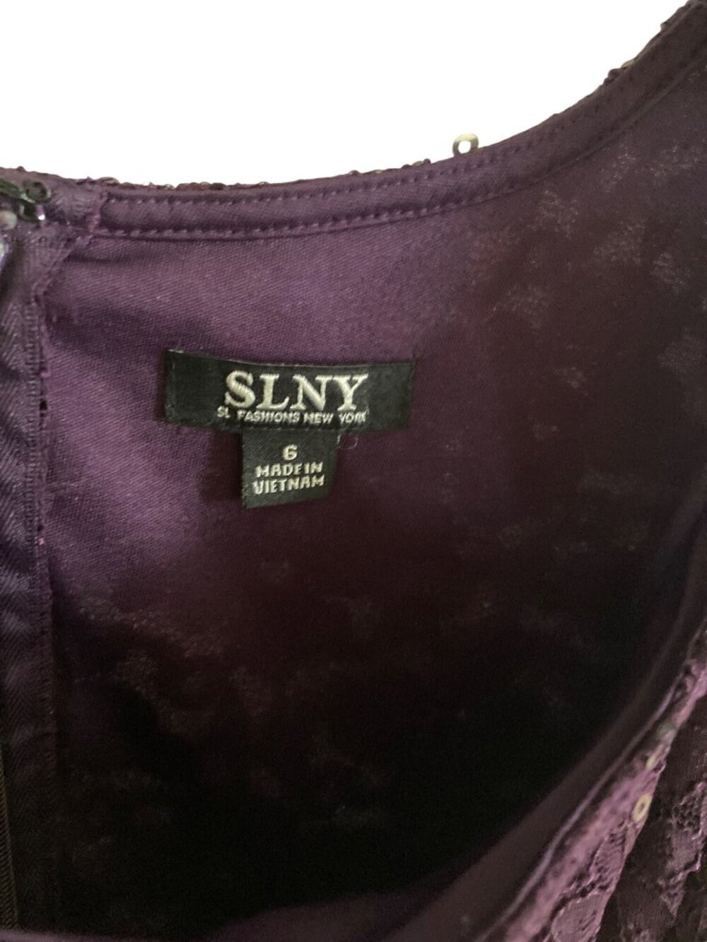 SL FASHIONS  LACE JACKET MIDI DRES  2 piece Set Eggplant 6  NWT - Picture 3 of 8